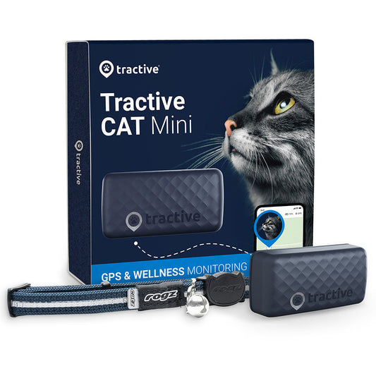 Tractive Smart GPS Cat Tracker – Real-Time Location & Activity Monitor, Black